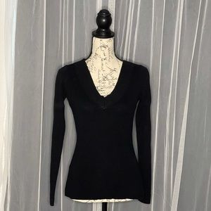 Express Women’s black V-neck basic sweater